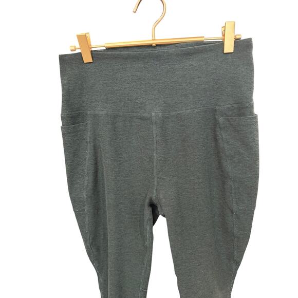 Beyond Yoga Dark Green Heathered Leggings Phone Pockets Soft XL EUC - Picture 3 of 8